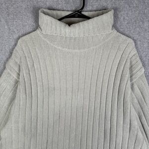 SOUTHPOLE Sweater Mens Large Beige Pullover Ribbed Turtleneck Vintage Y2K